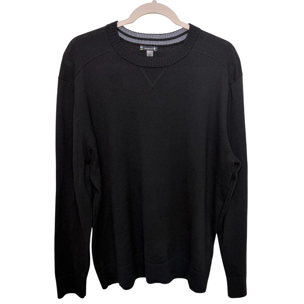 Smartwool Sweater Men's XL Crewneck Wool Blend Pullover Outdoors Black